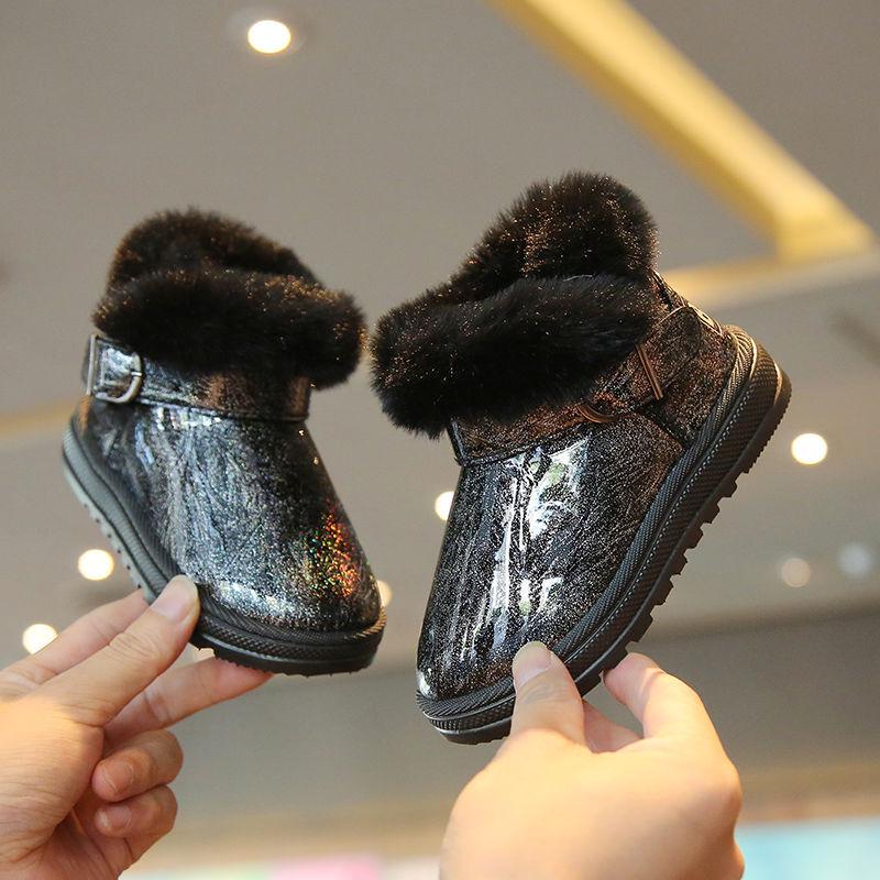 Kids' Winter Snow Boots: Velvet-Lined, Thick Cotton Shoes for Boys and Girls