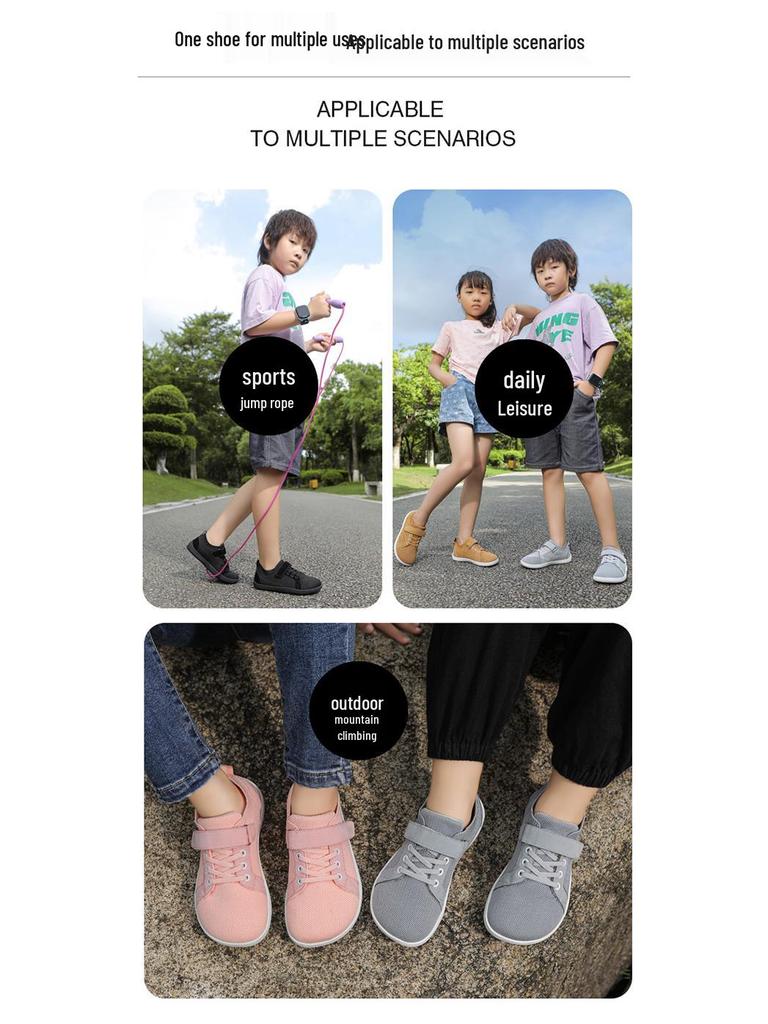 Outdoor Kids' Wide Toe Shoes: Casual, Sports, Hiking, Walking, Running, Jump Rope - Wide Fit