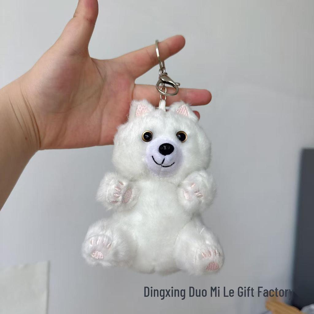 Xiaohongshu Cute Plush Samoyed Keychain Doll - Ideal Healing Birthday Gift for Girls