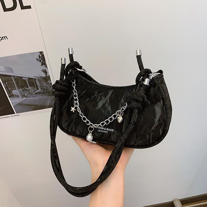 Stunning Chic Street Style Women s Pu Shoulder Bag Spring New Crescent Design чёрный