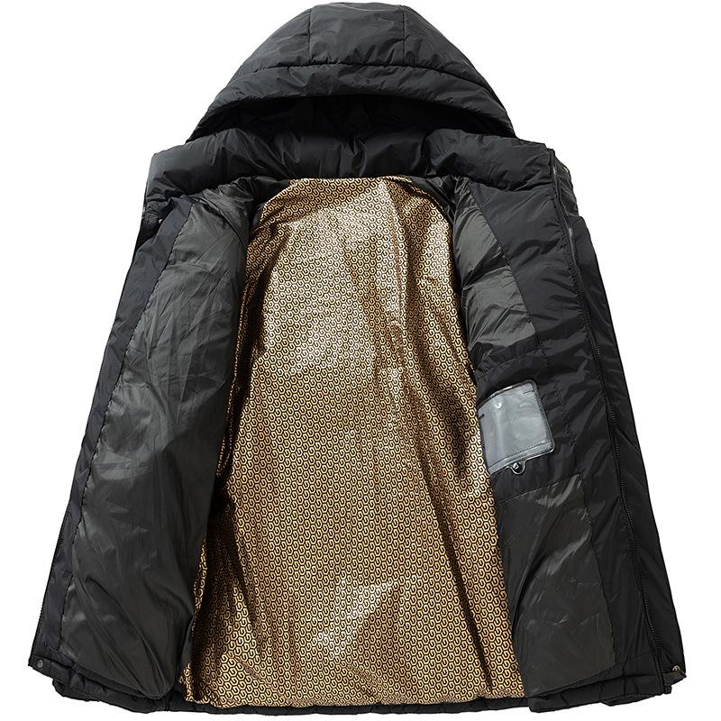 Men's Winter 2025 Thickened Cotton Hooded Jacket - Warm, Loose, Windproof Outerwear