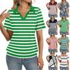 Women's Fashion Casual Lapel Short Sleeve Printed Shirt Women's Up Tops