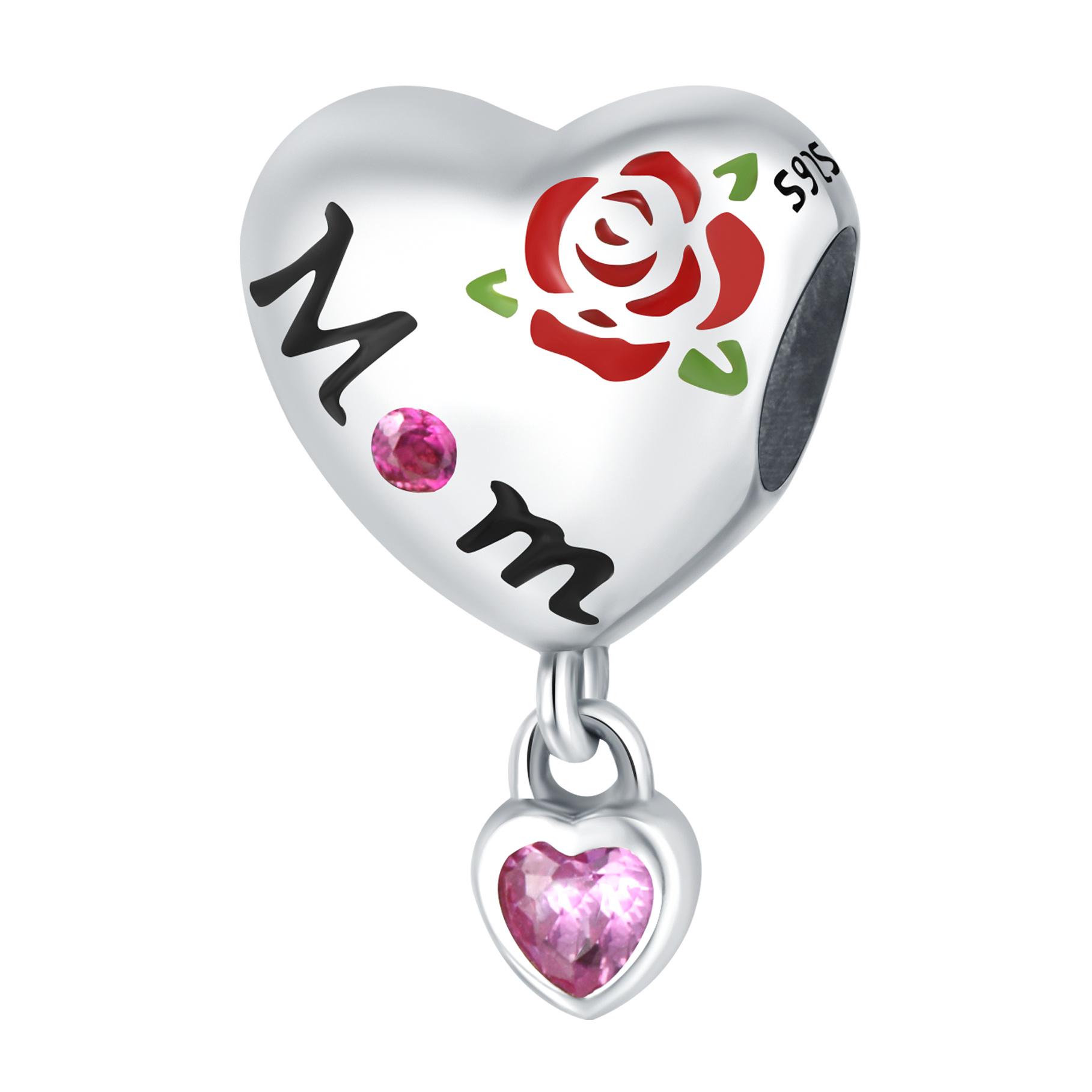 

Beads Copper Charms Original Rose Flower Heart Beads Fit Bracelet Jewelry Diy Women Fine Gift Accessory