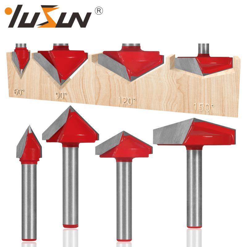 6mm V-Groove Bit Woodworking Cutter - 3D Engraving Knife, V-Shaped, 60/90 Degrees, 6 Patterns