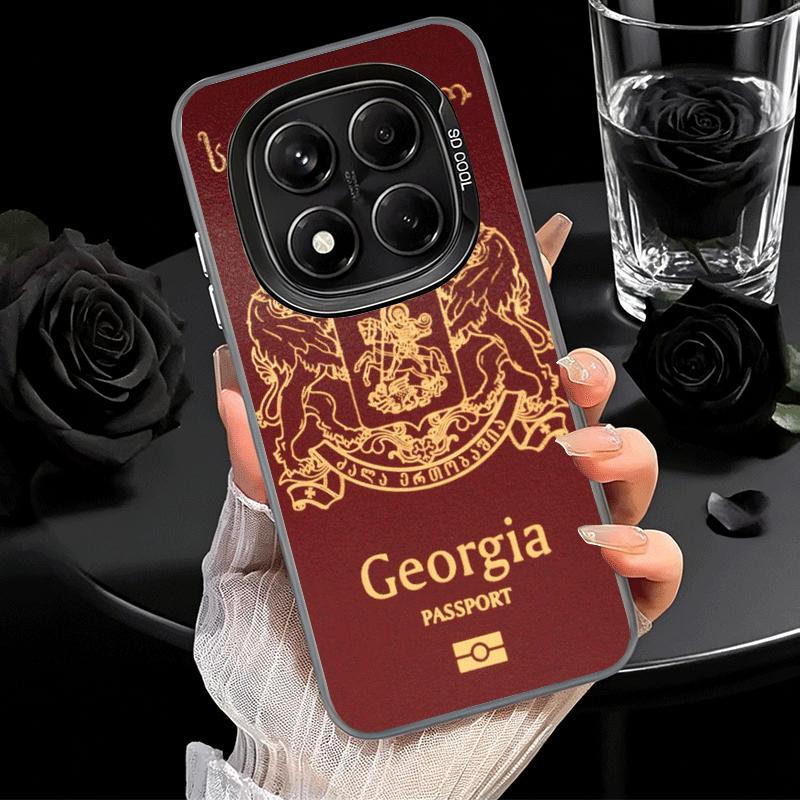 Georgia Passport Flag Soft Phone Case for Xiaomi Redmi Note 13 14 15 Pro Plus 12S 12 11S 11 11T 10S 10 Shockproof Cover Back She