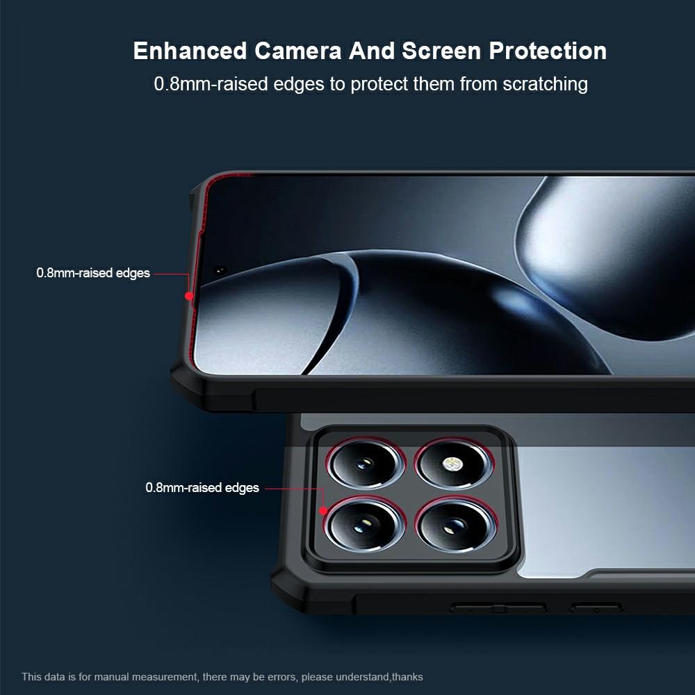 XUNDD Etui do Xiaomi 14T Pro Odporne na upadki TPU+Akrylowe Przezroczyste Plecki Pokrowiec na Telefon