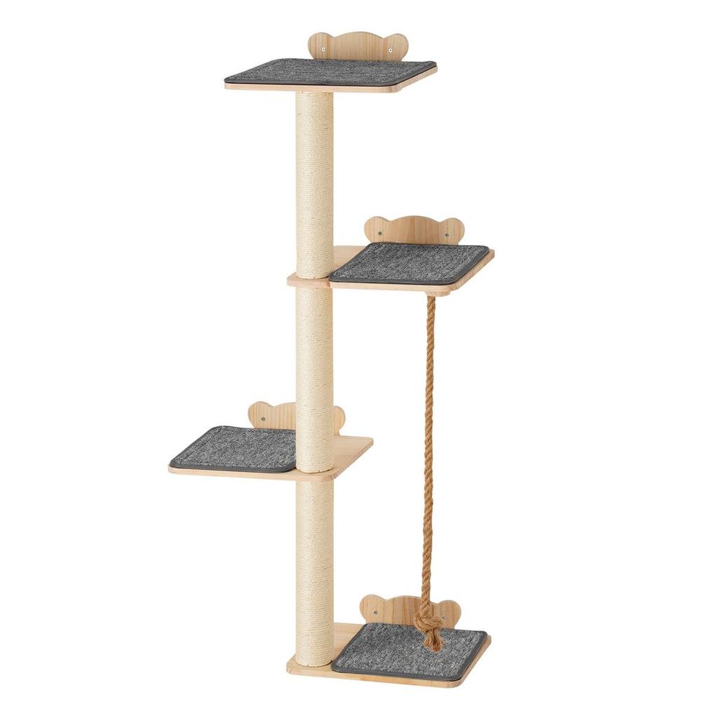 Wall Mounted Cat Shelves Tree with Platform Tree-Shaped Cat Furniture