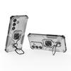 For Samsung Galaxy S25+ Case Rotatable Ring Kickstand PC + TPU Shockproof Phone Cover
