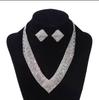 Funkelndes Strass- & Zirkon-Braut-Halsketten- und Ohrring-Set - Elegante Hochzeitsaccessoires