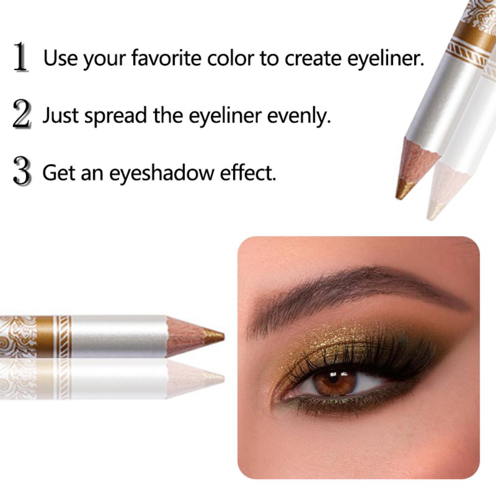 12PCS/PACK 2 in 1 Eyeliner 12 Colors Lip Pencil Long-lasting Waterproof Makeup Cosmetic Set Eye Liner