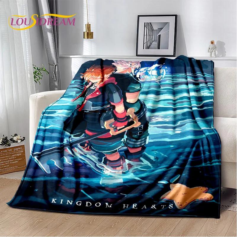 Cartoon Kingdom Hearts Spiele 3D Weiche Flanelldecke für Betten Schlafzimmer Sofa Picknick, Überwurfdecke zum Zudecken im Freien Freizeit Geschenk