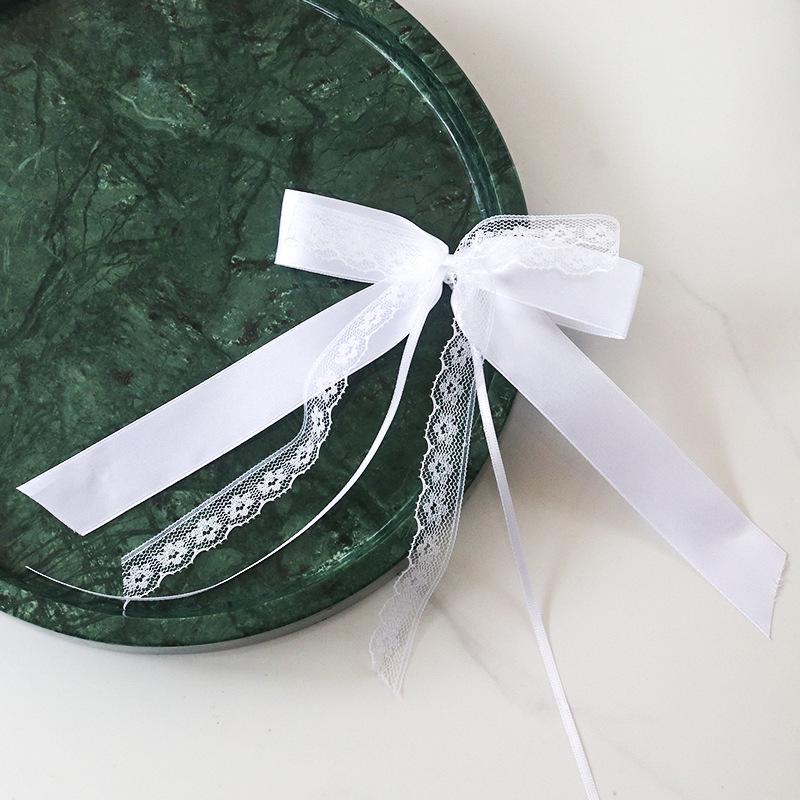 

Аксессуары для волос с кружевным бантом из снежной пряжи ручной работы - прозрачная шифоновая лента для подарочной упаковки