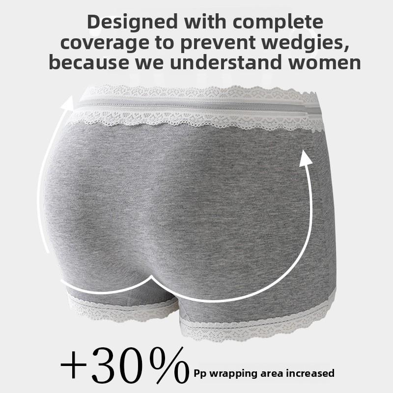 Women's Spring and Autumn New Pure Cotton 10A Antibacterial Extended Crotch Flat Angle Underwear