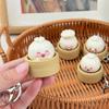 Sensory Steamed Bun Keychain Pendant Keyboard Fidget Toy Simulation Clicker Keychain  Kids Toy