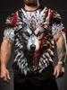 Sommer Tägliches Lässiges Herren Kurzarm Oberteil Neues Outdoor Sport Herren Locker T-Shirt Urban Street 3D Löwen Druck Herren T-Shirt