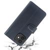 For iPhone 12 Phone Cases Genuine Split Leather Wallet Mobile Cover Stand