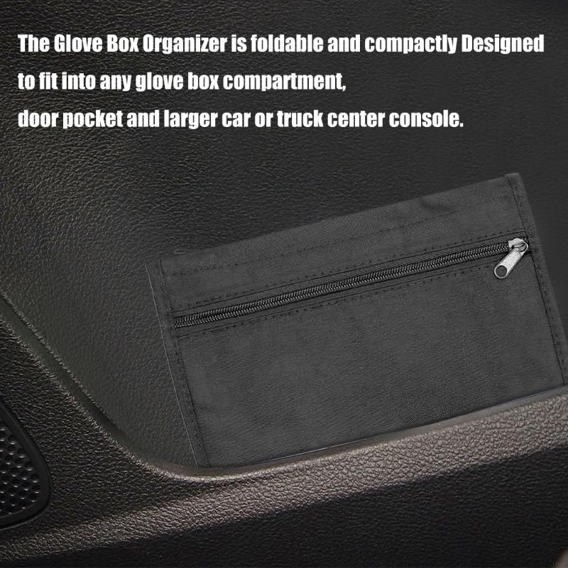 Automotive Grade Document Organiser with Multiple Compartments Tear Resistant Oxfords Bag For Vehicle Manual Storage J0MC