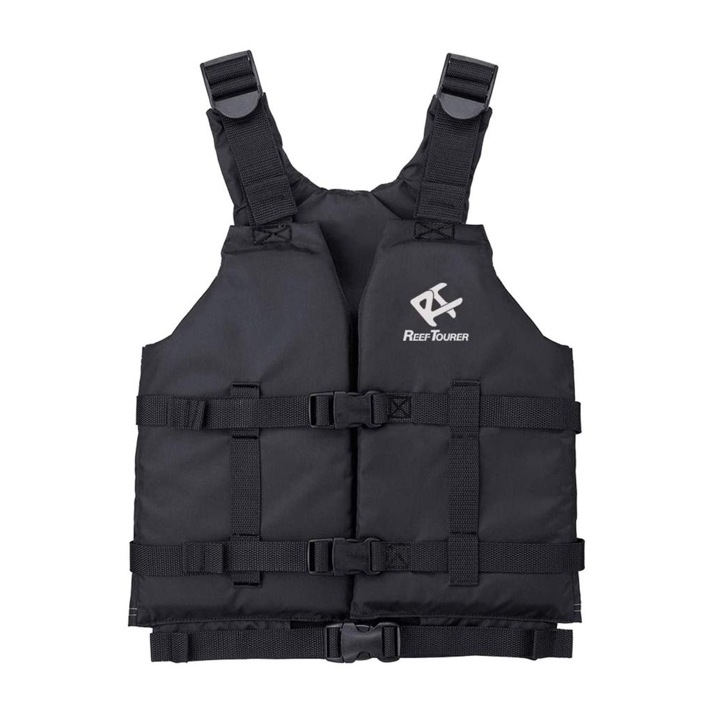 [Amazon.co.jp Exclusive] REEF TOURER Snorkeling Vest, Slim Fit, Black, Size L, RA0402P, with White Logo, for the Ultimate Swim Comfort.