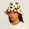 Faux Fur Plush Fisherman Hat Fluffy Winter Plush Hat Sweet Love Heart Bucket Hat  Autumn