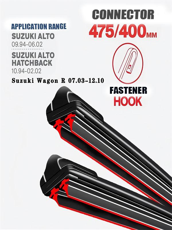 Hook Wiper Blades 475/400mm (19 +16 ) for Suzuki Alto & Wagon R