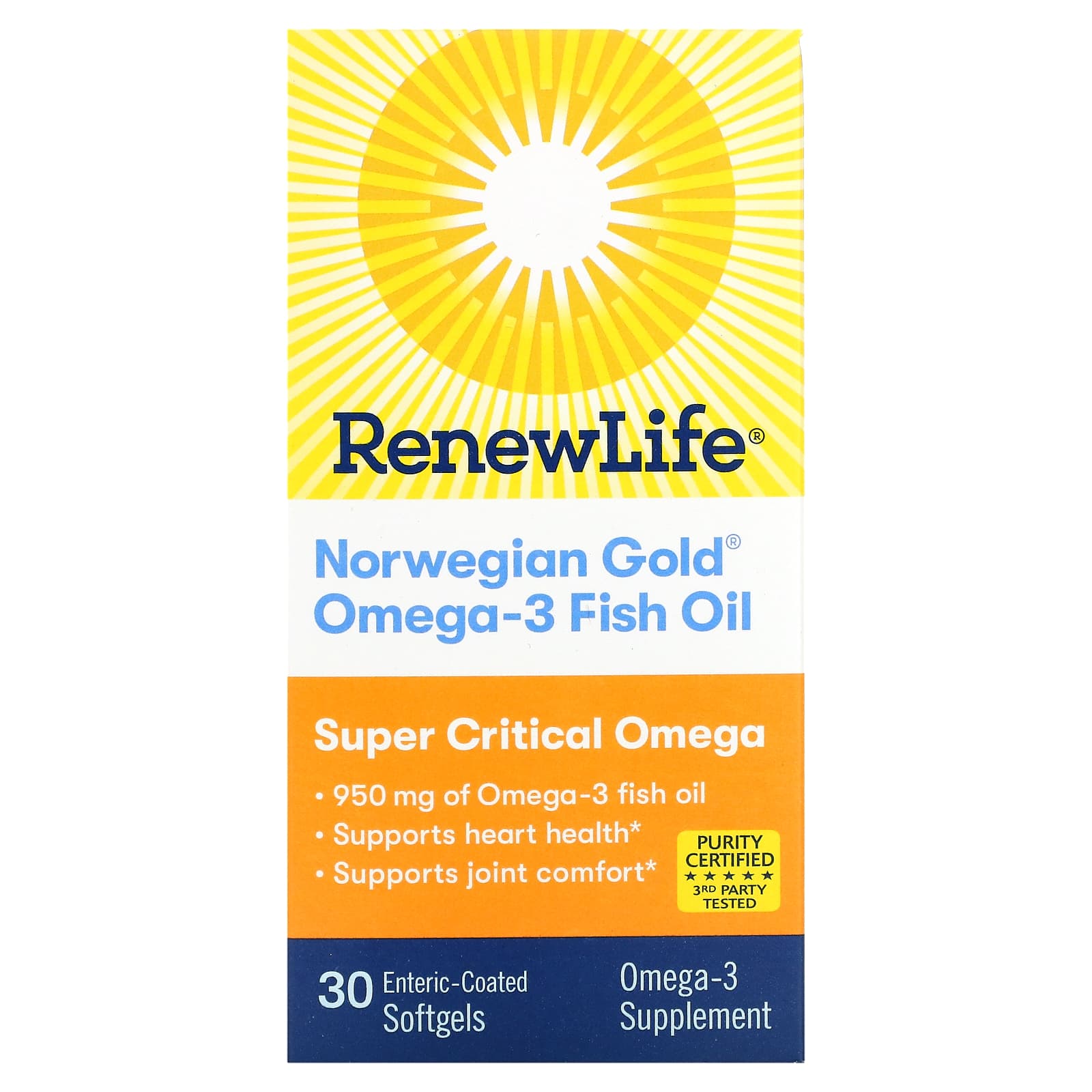 

Renew Life, Норвезька Золота Омега-3 Риб ячий Жир, 950 мг, 30 кишковорозчинних м яких капсул Zephyr