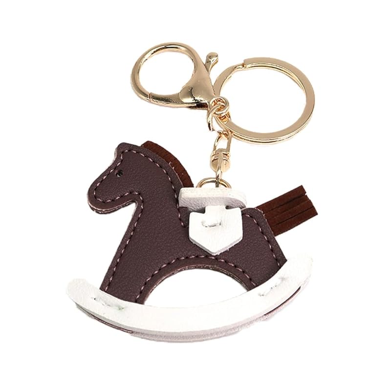 

[Z mura] horse horse key ring cute leather leather backpack bag decoration charm simple pair present strap color horse (brown)
