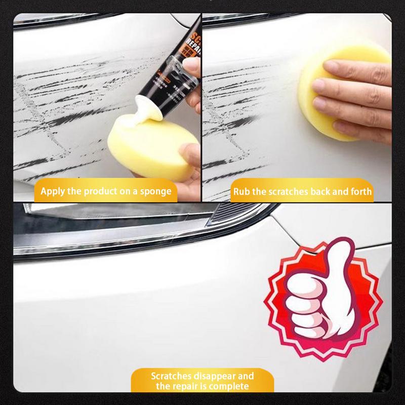 Car Wax Scratch Remover 120ml Remove Surfaces Scratches Repair Wax With Sponge Car Polish Scratch Care Wax Professional Car