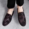 2024 Fashion Brand Men's Classic Comfortable Business Banquet Le Fu Shoes New Men's Snake Skin Sequin New Wedding Groom Shoes
