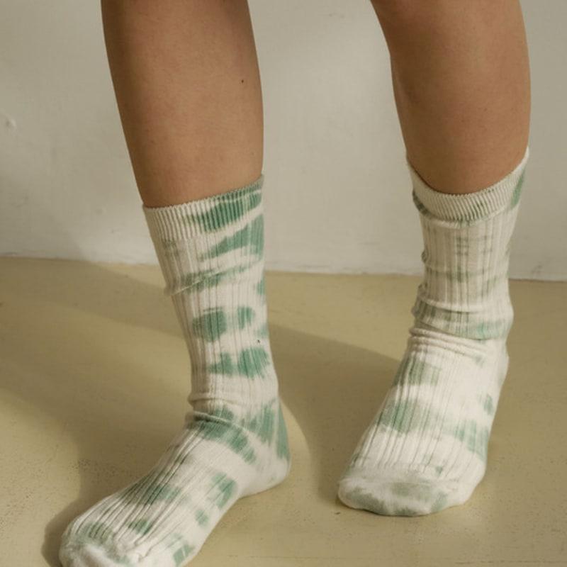 SOOPUI Plants Tie-dye Socks In Green