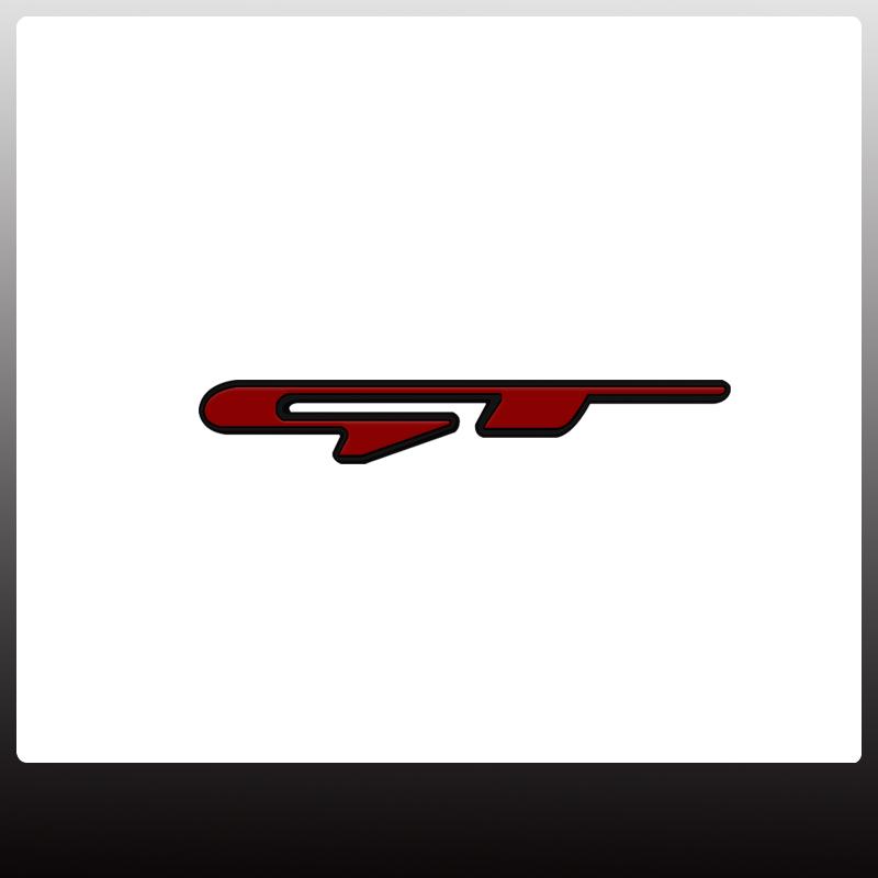 1x GT Car Grille Badge Sticker For Hybrid Kia KN Ceed Stinger Sportage Citroen Peugeot Dacia Logo Metal Trunk Emblem Accessories