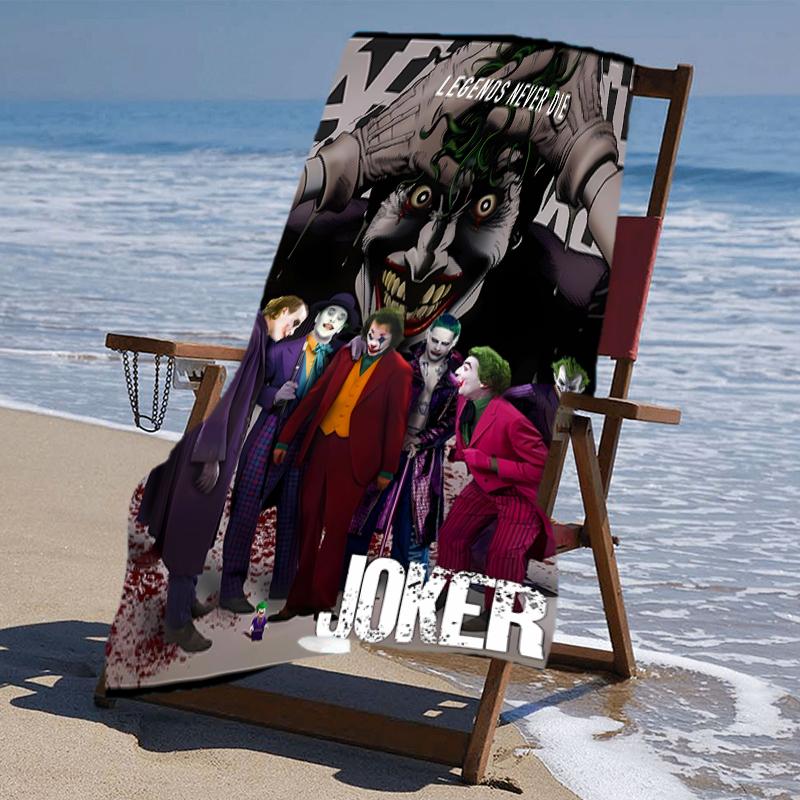 proof beach towel with a Joker pattern - soft,absorbent,quick-drying,machine washable - perfect for swimming,camping,bathing