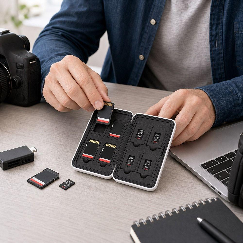 16 Slot SD Cards Storage Box Dual Layer Micro SD Card Holder Portable Memory Card Case Organizer