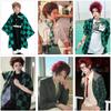 Disfraz de Cosplay de Anime Demon Slayer Kamado Tanjirou, disfraz de Kimetsu No Yaiba, disfraz de dibujos animados, pelucas Sutis, para Halloween, para niños y adultos, fiesta de disfraces