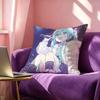 Kawaii Singer Miku-S Pillow Case Square Double-Sided Sofa Cushion Cover Bedroom Bedside Pillow