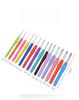 11PCS 1.1mm Aluminum Crochet Hooks Set, DIY Knitting Needles with Soft Rubber Grip Cushioned Handles, Colorful Ergonomic Croc