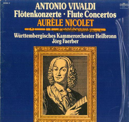 LP Record AURELE NICOLET, JORG FAERBER, WURTT - Vivaldi Flotenkonzerte 293969 INTERCORD Germany Classical Used