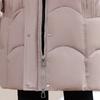 Women Plus Size Long Hooded Padded Coat Winter Warm Ladies Cotton Outerwear Jacket