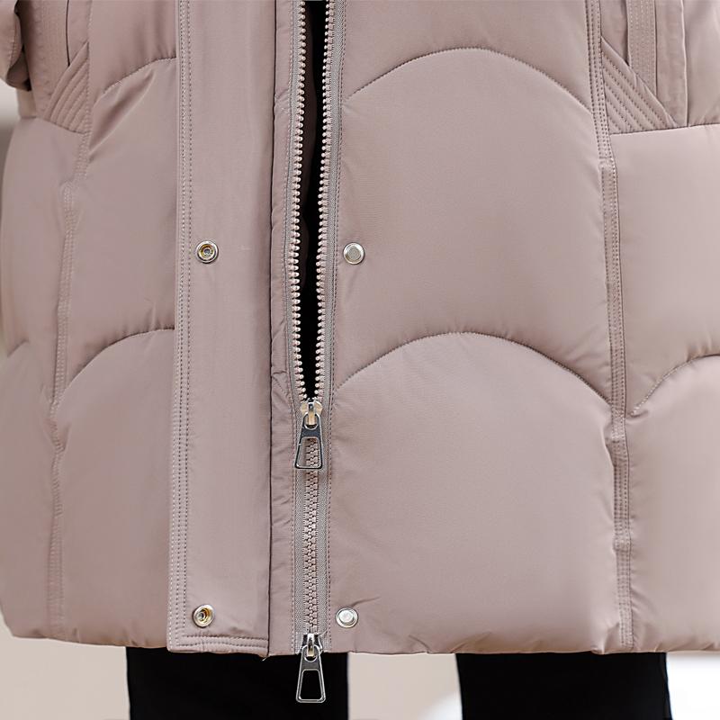Women Plus Size Long Hooded Padded Coat Winter Warm Ladies Cotton Outerwear Jacket