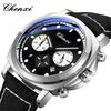 CHENXI 9542 New Men's Quartz Wristwatch Multifunction Chronograph Calendar Luminous Leather Strap Casual Sports Watches for Man