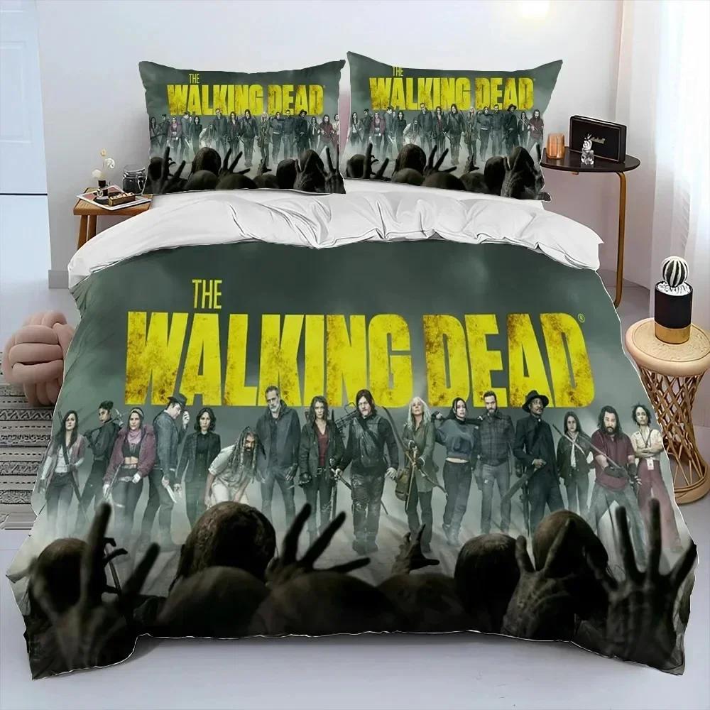 3Pcs Horror Tv The Walking Dead Lincoln Bedding Set,Duvet Cover Bed Set Quilt Cover Pillowcase,King Queen Size Bedding Set