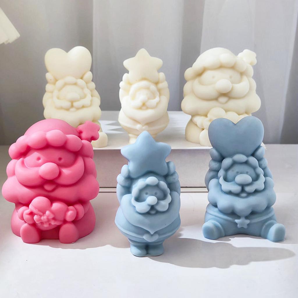 Santa Claus Love Silicone Mold for Handmade Desktop Decoration Gypsum Epoxy Resin Aroma Candle Mould for Home Decoration