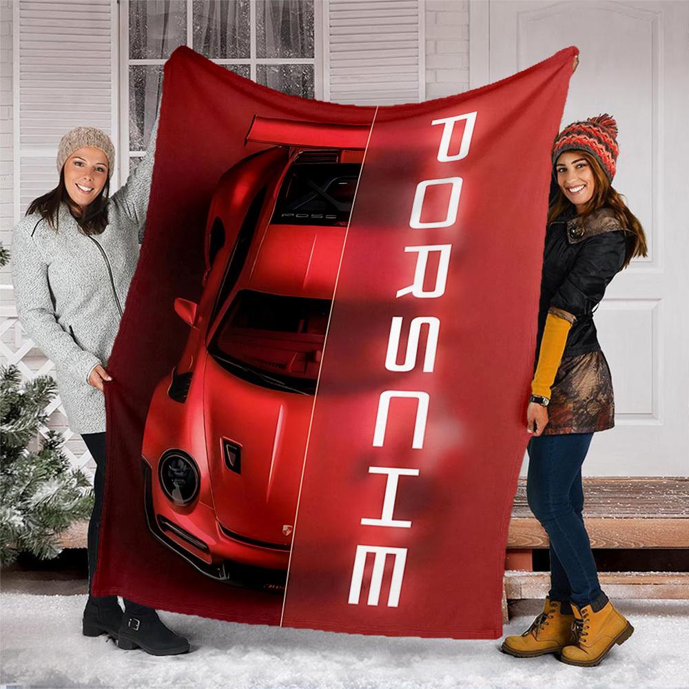 1 шт. Фланелевое одеяло Porsche для улицы для девочек, мягкое, легкое, идеально подходит для кемпинга и в качестве подарка, Цифровое 150x200cm