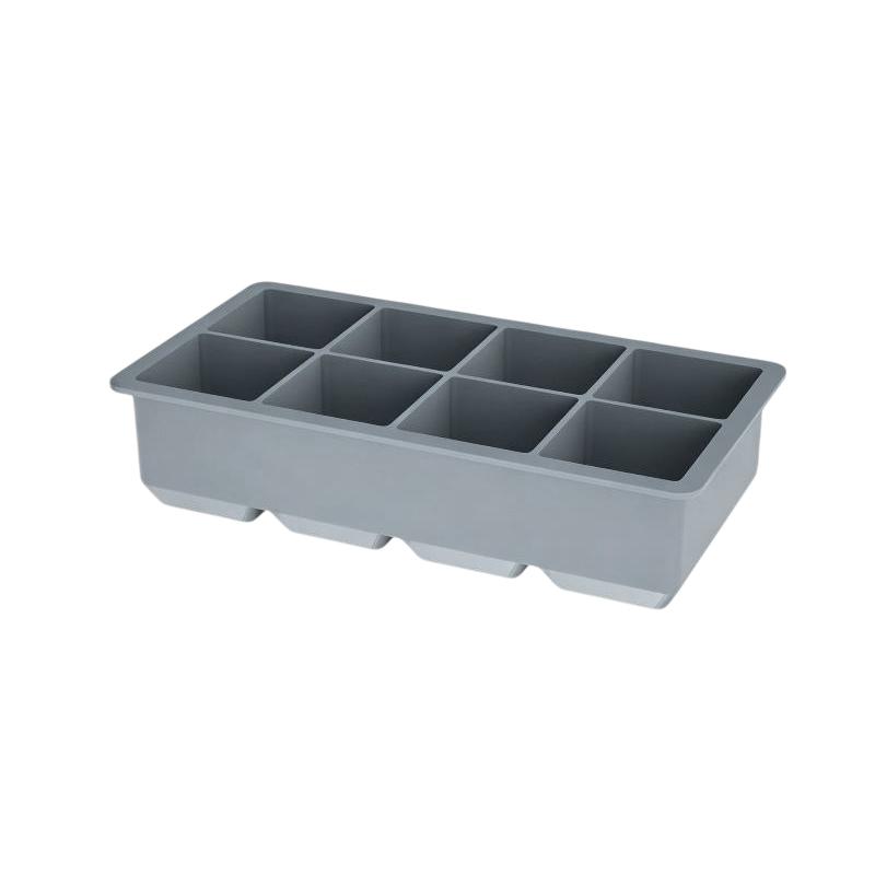Large Ice Cube Mold with Lid Stackable Soft Silicone Square Tray for Cocktails Camping Use