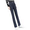 Women's Slim Fit Dark Blue High-Waisted Straight Leg Jeans - Elastic, Versatile Cigarette Pants for Spring 2024.