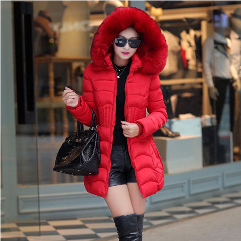 

SCIONE Хлопок Женский Длинный Модный Хлопковый Костюм Тонкий Пиджак Толстый Большой Меховой Воротник Женский XXXL