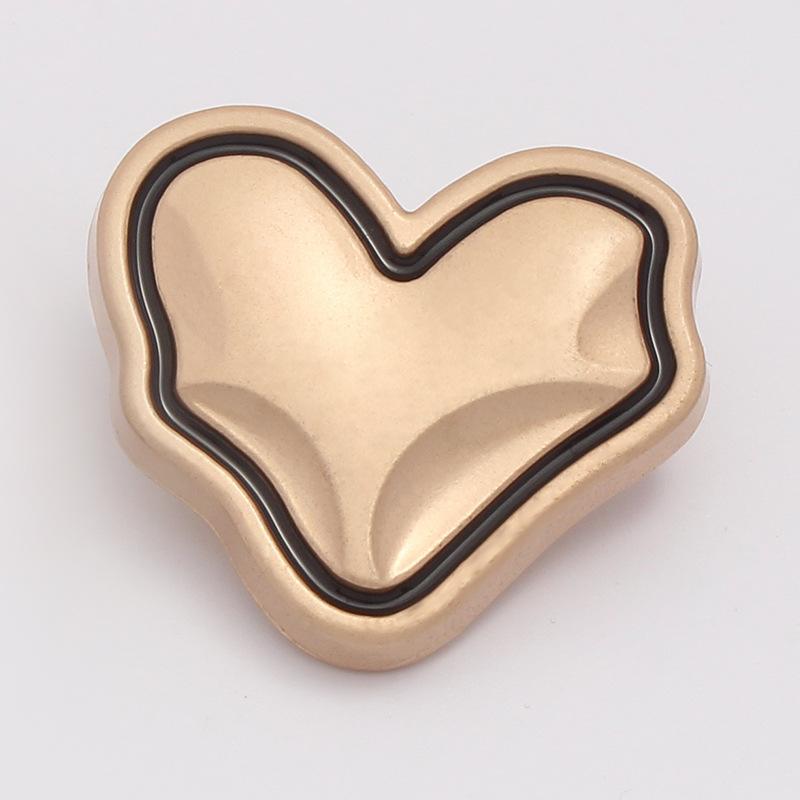 10Pcs Cute Champagne Heart Buttons - Blouse Knitted Sweater Wool Cardigans DIY Craft Button Women's Clothing Sewing Accessories