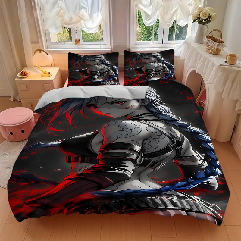 3pcs Jinx Bedding Set-Perfect for Bedroom, Guest Room, Living Room, Hotel Decor | Ideal Gift for Fans, Travelers, Daily Use | Festive Presen