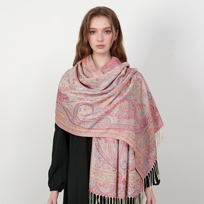 Luxury Brand Winter Cashmere Pashmina Shawl Lady Wrap Warm Autumn Scarves Design Print Female Foulard Cotton Stoles Scarf