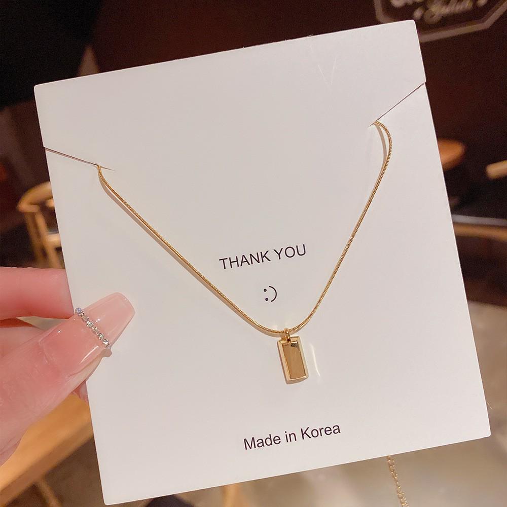 Elegant Zircon Titanium Steel Necklace: Women's Luxury Clavicle Chain with Fashion Pendant