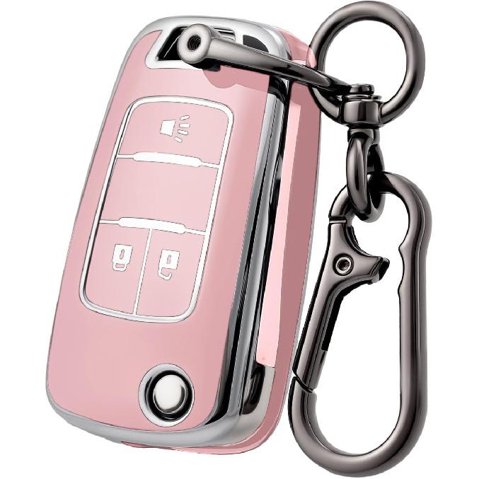 Soft TPU Full Protection Car Key Fob Cover Fits for Chevy Equinox | Precise Fit.Compatible with Chevy Spark Trax Buick Encore GMC Terrain 2010-2020
